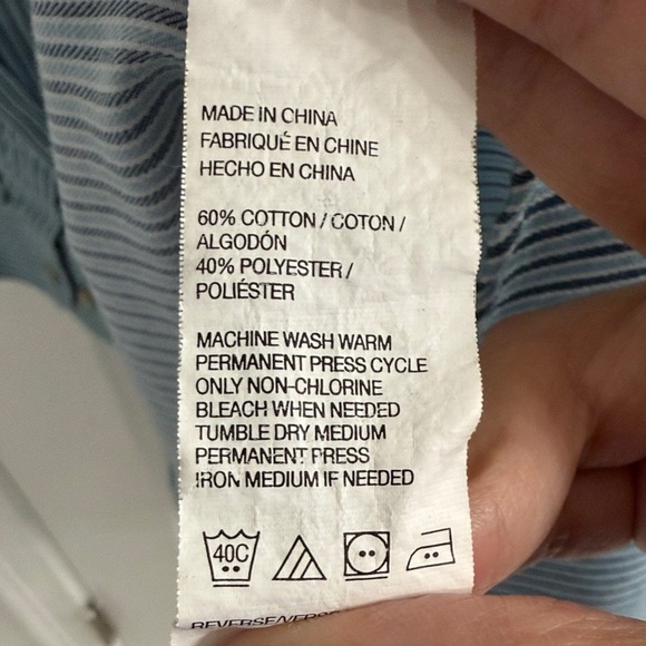 Van Heusen Men's Light Blue Pinstripe Shirt - Picture 5 of 5